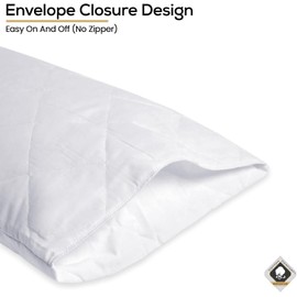 Cotton Comfort Bedding Anti Allergy Pillow Protectors 4 Pack - 100% Waterproof Pillow Protectors Ultra Soft & Breathable Microfiber Quilted Pillow Protectors Waterproof White 50x75cm