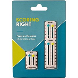 Scoring Right Portable Tennis Racquet and Paddle Scorekeeper – Easily Mounted Score Board to Keep Score of Points, Games, and Sets - ITF Conforming and Lightweight - Weighs 1.9g - Black