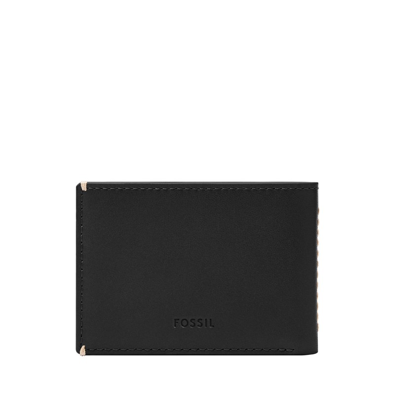 Fossil Men's Front Pocket Wallet, Westover Black, One Size