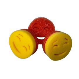 The Original Scrub Moji Scrubbing Sponge by Smilyeez (Set of 3) - Dual-Sided, Multipurpose, Scratch-Free, Stain and Odor Resistant Sponge for Kitchen, Dishes, and General Cleaning.