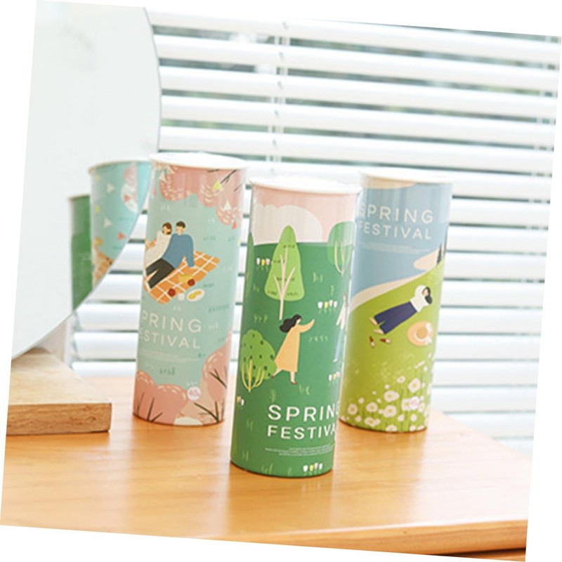 CHILDWEET 6 Tubes Car Tissue Cylinder Cartoon Pattern Tissue Boxes