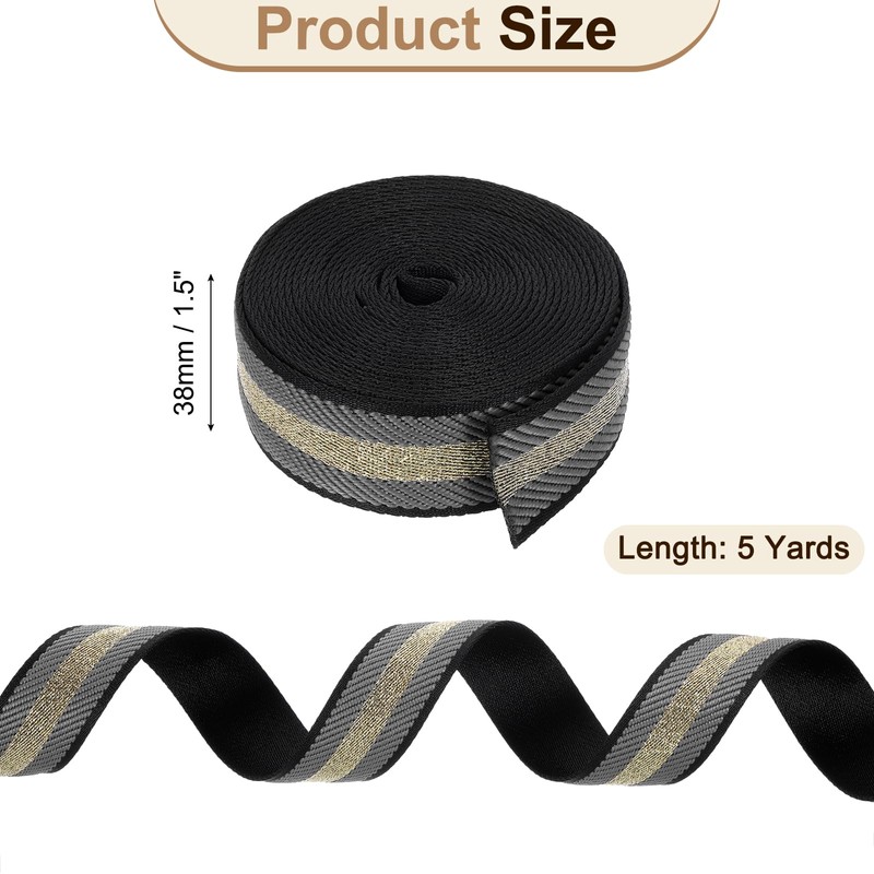 sourcing map 5 Yards Nylon Webbing Strap, 1 3/8-inch(38mm) Striped