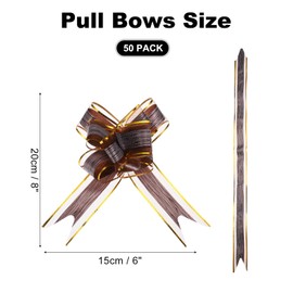 uxcell 50pcs Brown Pull Bows 5.9 Inches Wide Large Ribbon Gift Bows for Gift Wrapping Gift Baskets Decor Wedding Parties Birthday Florist Packaging and Decoration