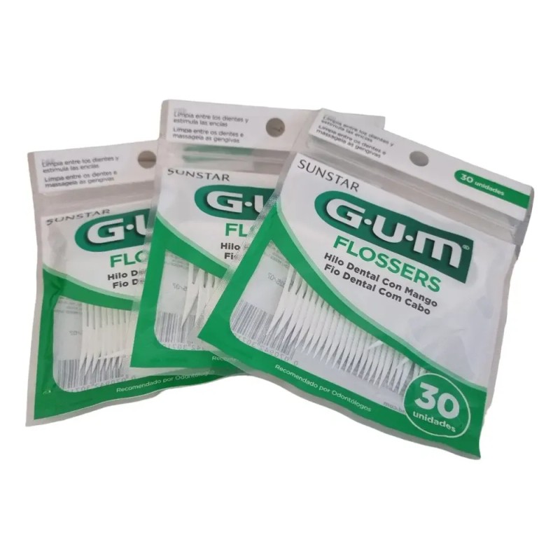 90 Flossers Hilo Dental Orqueta 1cm Gum 3 Packs De