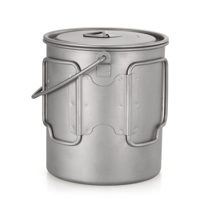 TOMSHOO Ultralight 750ml Titanium Pot Portable Titanium Water Mug Cup