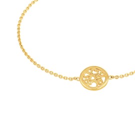 s.Oliver 2032596 Women's Bracelet 925 Sterling Silver 17 + 3 cm Gold Coin Comes in Jewellery Gift Box, Sterling Silver, None