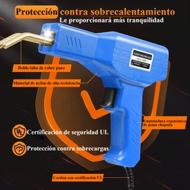 ALLENAMY Soldador de Plástico,50W Plástico Soldadura Máquina con 800pcs Grapas,Kit de Reparación de Parachoques de Coche，Caliente para Reparar Plástico Roto/Guardabarros/Piezas de Coche（Azul）