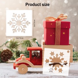 HOWAF 30 Pieces Snowflake Christmas Stencils 3x3 Inches Winter Christmas Stencils Reusable Craft Snowflake Stencils for Painting On Wood Wall Door Fabric, Christmas Holiday Drawing Stencil Template