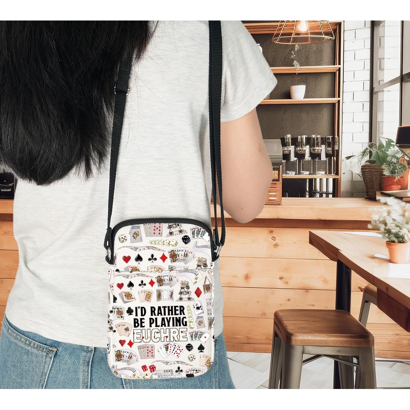 WZMPA Funny Euchre Crossbody Bag Euchre Game Lover Gift I'd