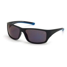 Timberland Men's TB9217 Polarized Wrap Sunglasses, Black, 61mm, 16mm, 135mm