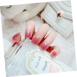 BIUDECO Color Gradient Fake Nail Stickers Edges for Stylish Manicure Decoration for Women and Girls Easy Application Nail Art Decals