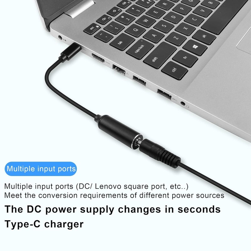 20V DC 4.5 x 3.0mm Adapter to USB-C, 65W Laptop