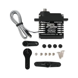 RCmall 70KG High Torque Waterproof Anti-Vibration Brushless All Metal Gear Axle Digital Steering Servo Motor 180 Degree Crawler Truck for 1/7/1/10 Scale RC Car Robot Vehicle