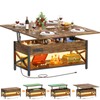 Aheaplus Coffee Table Lift Top Multi-Function Coffee Table Converts to