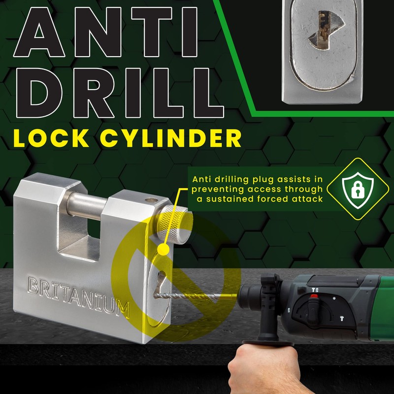 Britanium® BRX/66 [Armoured] High Security Container Padlock - [Heavy Duty]