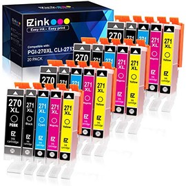 E-Z Ink (TM) Compatible Ink Cartridge Replacement for Canon PGI-270XL CLI-271XL PGI270 XL CLI271 XL compatible with MG5720 TS6020 TS9020 (4 Large Black,4 Small Black,4 Cyan,4 Magenta,4 Yellow) 20 Pack