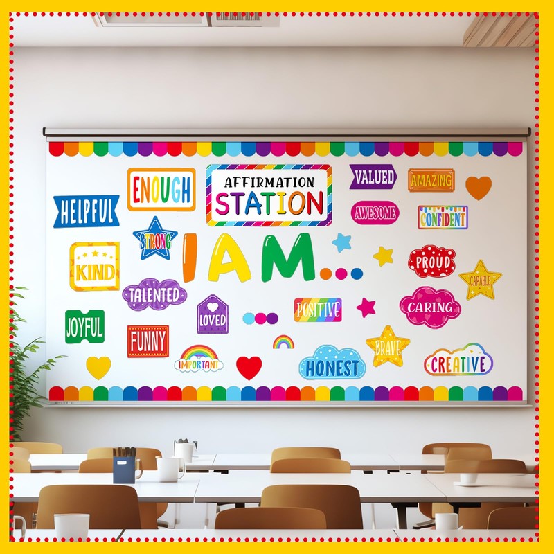 Mooliwe Affirmation Station Bulletin Board Set Motivational Bulletin Board for