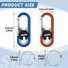 Thlevel Keyring Carabiner Car Keyring Stainless Steel with Key Rings,