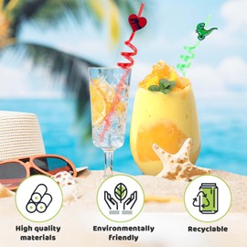 Pack of 12 Curly Shapes Straws, yisight Cocktail Straws, Children's Birthday, Reusable Drinking Straws, Decorative Straws, Pack of 12 Straws