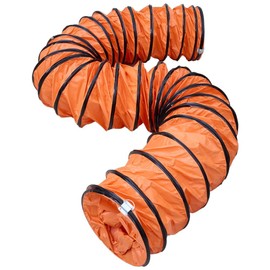 16ft Duct Hose PVC Flexible Duct Hosing with D-Ring & Ajustable Rope for 8inch Utility Blower HVAC Ventilation Fan Exhaust Fan (8IN-16FT)