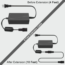 Universal Power Cord for Recliner Chair, AC/DC Recliner Adapter with Extension Cord for Lift Chair, 29V 2A Recliner Power Supply Transformer 2-Pin Connector Compatible with Lazy Boy, Limoss, OKIN