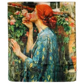 GFM® Silk Blend John William Waterhouse's Soul Of The Rose Pre Raphaelite Painting Art Based Scarf (SA-VSLK-Waterhouse-Soul Of Rose)