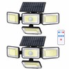 Solar Motion Sensor Outdoor Lights for Security – 4-Head Waterproof