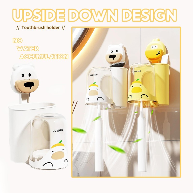 Kofebe Zahnbürstenhalter, Zahnputzbecherhalter ohne Bohren, Saugnapf Multifunktionale Zahnbürstenhalter, Wasserfester Rasierklingenhalter