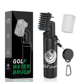 Pro Golf Club Cleaner - 4oz Water Bottle with Groove Cleaner and Retainer Clip, Durable Nylon Bristles for Easy Cleaning, Ergonomic Button Design, Golf Gifts for Men & Essential Accessories