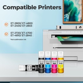 522 Ink Refill Bottles ET-2800 ET-2400 ET-4800 Replacement for 522 Ink Refill Bottles Fit for 522 Ink for 2800 4800 2400 ET-2803 ET-2720 ET-2840 ET4700 ET4810 ET2800 ET4800 2803 4800 Printer