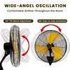24 Inch Wall Mount Fan, Heavy Duty Oscillating Wall-Mounted Fan