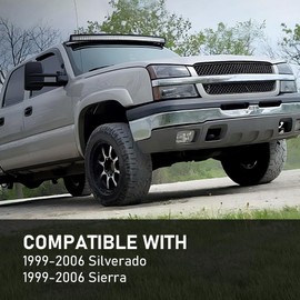 G-PLUS Rocker Panel Guard Sill Trim Compatible with Chevy Silverado/GMC Sierra Extended Cab 1999-2006,Fit Chevy Silverado/GMC Sierra Classic Extended Cab 2007 14068