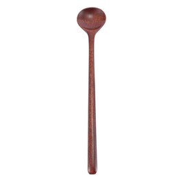 Leadigol Long Spoons Wooden 10.9 inches Natural Wood Long Handle Round Spoons for Soup Cooking Mixing Stirr