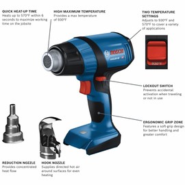 Bosch GHG18V-50N-RT 18V Cordless Heat Gun (Tool Only) (Renewed)