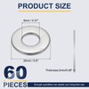 sourcing map M8 Flat Washer for Screw, 60Pcs Metal Washers