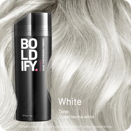 Boldify BOLDIFY Hair Fibers (56g) - Fill In Thinning and Fine Hair for an Instantly Fuller, Thicker Look - 14 Shades for Women & Men - White