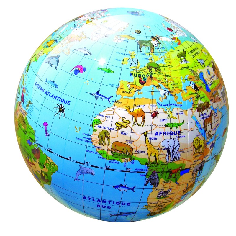Caly Sarl 057F Globe Animaux 30 cm a Toy, Multicolor