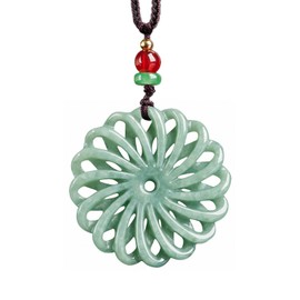 BJIMIDTI Natural Jade Necklace Pendant for Women's Genuine Myanmar Burmese Jadeite Stone