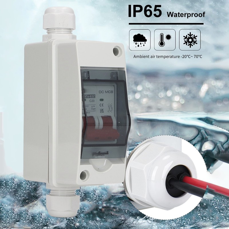 2P Miniature Circuit Breaker IP65 Waterproof Disconnect Switch for Solar