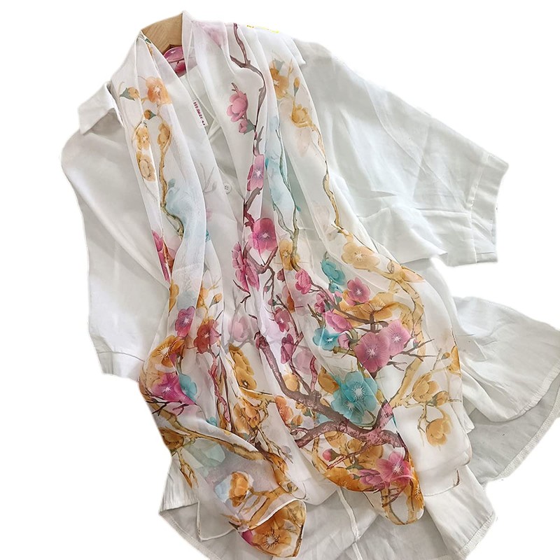 FAIRYGATE Chiffon Scarf, Women's Stole Neckerchief Scarf, for Summer, Autumn,
