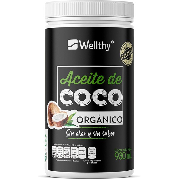 Aceite de Coco Certificado Orgánico 930ml | Sin Sabor y