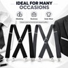 Adjustable 4-Clip Elastic X-Back Suspenders, 3.5 cm Wide Polyester Braces