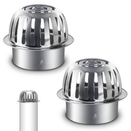 Vegena Pack of 2 Gutters, Leaf Protection, Downpipe Protection, Stainless Steel, Rain Gutters, Leaf Protection, Gutter Protection, Leaf Catcher Grid, Leaf Catcher for Roof Pipes, Leaf Pollution, Moss,