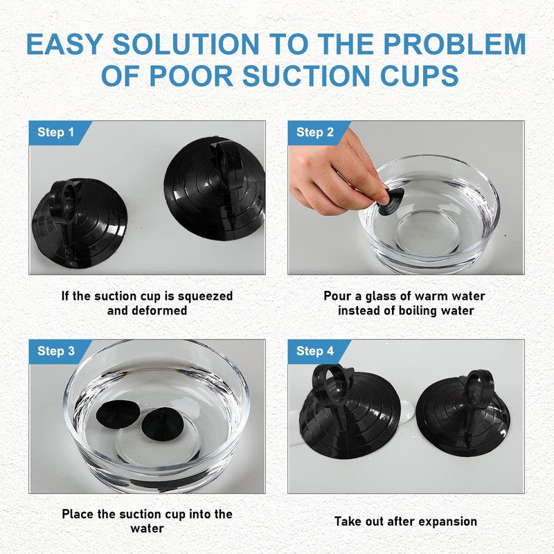 Ohleats 24PCS Car Glass Windshield Sunshade Suction Cups, Powerful Pull