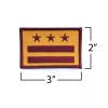 Sneekis WASHINGTON DC FLAG PATCH embroidered iron-on Burgundy And Gold
