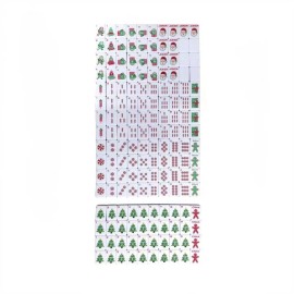 Red Floral Christmas Mahjong Tiles 30x23x13mm Acrylic 160 Tiles Blue Tablecloth Santa Xmas Tree Gift SetColor: 30mm Christmas Red Mahjong Tiles