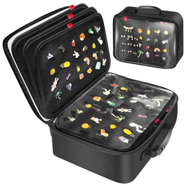 Enamel Pin Display Bag EVA Hard Shell Pin Trading Book, 18 Page Collectible Pin Board, Pin Display Case for Collectors, Suitable for Storing Enamel Pins, Sports Pins, Earrings and Brooches