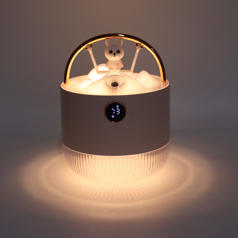 Mini Humidifier 600ml 40ml/H Dual Mode Bear On Swing Night