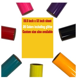 SEC Apparel HTV, Heat Transfer Vinyl Sheet 19.5 x 12 inch for T-Shirts and Fabrics, Iron-On,Compatible with Cricut, Silhouette Cameo/Portrait, Easy to Weed (Buffalo Iron on Vinyl| Red/Black)