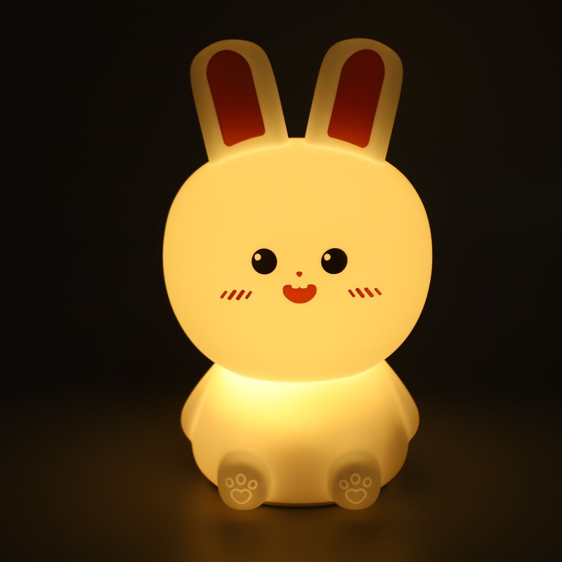 Cute Night Light Tap Control 5 Modes Rechargeable Rabbit Shape